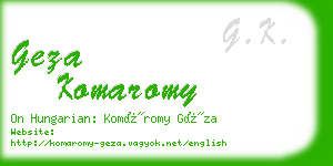 geza komaromy business card
